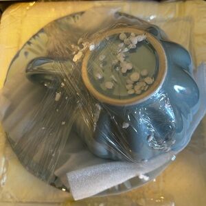 Blue Ceramic Mug with Saucer - Classic Home Dining